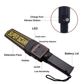 Handheld metal detector wand on 9V battery - (sound/vibration/LED signaling)