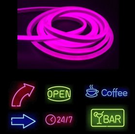 LED strips silicone flexible 5M - waterproof IP68 protection - Pink color