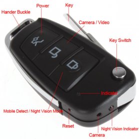 Keychain camera - car key hidden spy cam FULL HD with night vision