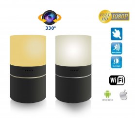 LED table lamp na may WiFi FULL HD camera at 330 ° rotating lens