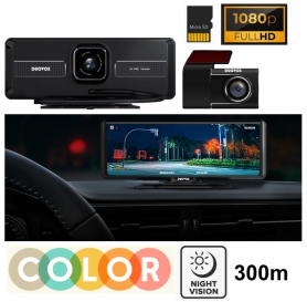 Dual FULL HD 5MP car camera with 8" monitor and COLOR NIGHT VISION up to 300 meters - DUOVOX V9