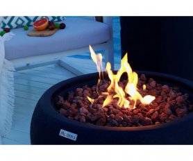 コンクリートのファイヤーピット – ガスプロパン屋外高級暖炉 (黒色)