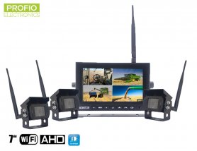 Cúvacia kamera s displejom bezdrotova AHD Wifi SET 1x 7" AHD monitor + 3x HD kamera