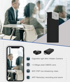 По-лека камера - шпионска скрита камера FULL HD + WiFi + P2P + откриване на движение + LED светлина