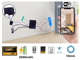 Камера Pinhole Full HD 10 мм ултраширокоъгълен обектив 145 ° с екст. IR LED + WiFi / P2P