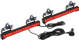 Blått og rødt lys for bil - stroboskop nødblinklys 32 LED (64W) - flerfarget 42 cm x 2 stk