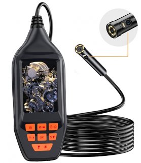 フル HD + 3 インチ ディスプレイ + LED ライト + 15m ケーブル + IP67 を備えた内視鏡カメラ 2x デュアル