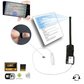 Student SET - 8mm Mini WiFi P2P pinhole Full HD camera na may nakatutok sa text + Spy earpiece