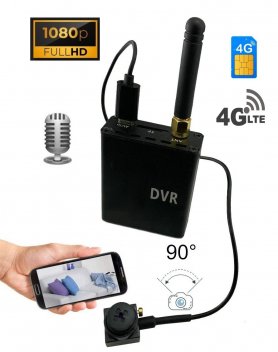 Knoflíková kamera FULL HD s 90° úhel + audio - DVR modul LIVE přenos s podporou 4G SIM