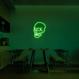 LED lámpa logó SKULL - falra rögzíthető 50 cm