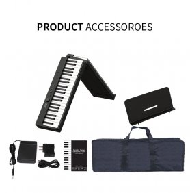 Foldetastatur (digitalt klaver) 123 cm med 88 tangenter + Bluetooth + Midi + Optagelse