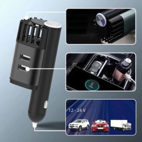 Luftreiniger + Ionisator + 24W Ladegerät 2x USB 3in1 - für Zigarettenanzünder im Auto