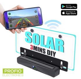 Solarna bežična rezervna kamera sa FULL HD na registarskoj tablici za mobilni (iOS, Android)