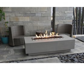 Chimenea a gas - Brasero de exterior con mesa para jardín o terraza de hormigón