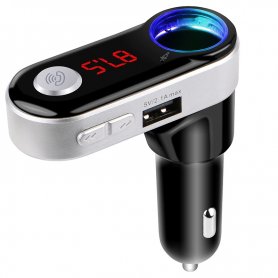 Transmițător FM multifuncțional cu setul Mâini libere Bluetooth + 2x încărcător USB + slot pentru card Micro SD și decodor MP3 / WMA