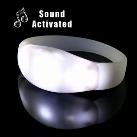 Bracelets LED clignotants en fonction de la musique - blanc