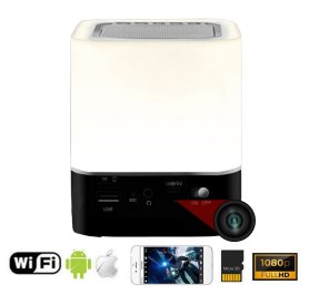 Kamera v lampě stolní FULL HD s Wifi P2P + RGB barvy stmívací + Bluetooth reproduktor