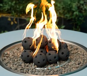 Keramikkugeln für Gaskamin 3" - Dekorative Füllung Feuer hitzebeständig - Set mit 10 Stück