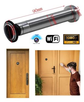Kamera lubang intip - Ring Door kamera lubang intip untuk pintu apartemen - Wifi / P2P + FULL HD 16,6mm fisheye