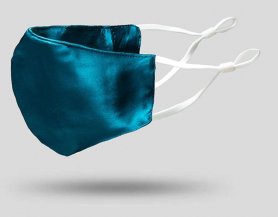 Masque de luxe 100%soie design exclusif - Turquoise