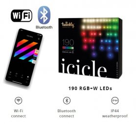 Akıllı LED ışık zinciri 5m - Twinkly Icicle - 190 adet RGB + W + BT + Wi-Fi