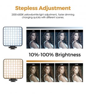 LED studijinis šviestuvas foto - telefonui ir fotoaparatui su 2500K - 6500K (šilta ir šalta balta)