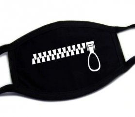 Topeng muka kapas dengan corak Zipper
