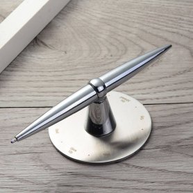 不锈钢悬浮笔，带磁性底座和指南针