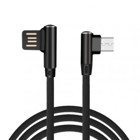 Micro USB cable with 90° design of connector and 1 m length