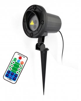 Vanjski projektor laserskog svjetla - šarene točke + pokretni efekt - RGBW boja 5 W (IP65)