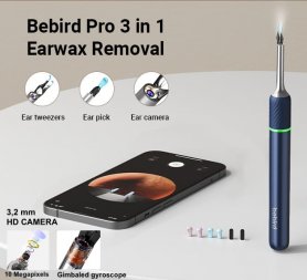 Limpiador de oídos - limpieza premium de cerumen con cámara de 10 Mpx - WiFi + pinzas 3en1 (10 accesorios)