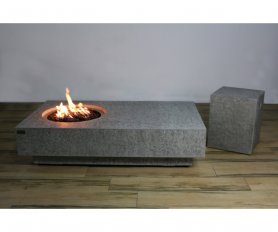 Стол для каміна - раскошны бетонны стол + убудаваны газавы адкрыты камін