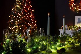 إكليل عيد الميلاد مع الأضواء سمارت 50 ليد آر جي بي + دبليو - توينكلي جارلاند + بي تي + واي فاي