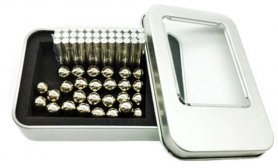 Zilveren ballen Magnetisch 29st + Magnetische staafjes 36st