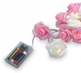LED svítící růže - Romantická LED svítidla ve tvaru růží - 20ks