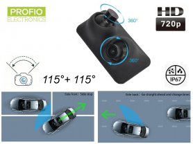 Dual rotierende Mini-HD-Rückfahrkamera mit IP68-Schutz + 115°-Winkel