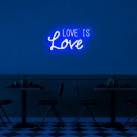 3D светещо LED лого на стена - Love is Love 50см