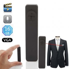 Butones ng camera spy na may memorya ng 16GB - Resolusyon ng VGA