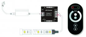 Ďiaľkový ovládač jasu stmievač (dimmer) pre LED svetelný pás