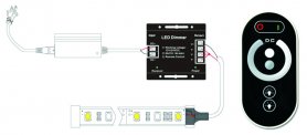 Atenuador para tira de luz LED con control remoto de brillo