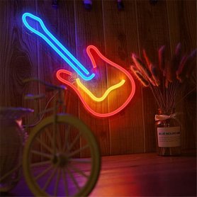 LED lysende neon logo på væggen - GUITAR