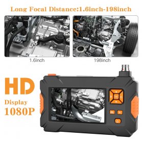 Endoskopkamera FULL HD + 4,3 "Display + Kamera mit 8x LED-Leuchten mit 5 m Kabel + IP67