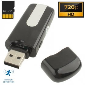 Chave USB com câmera - câmera espiã resolução HD + detecção de movimento
