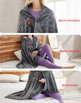 Electric heated blanket - thermo warming poncho - 3 temperature levels up to 60°C