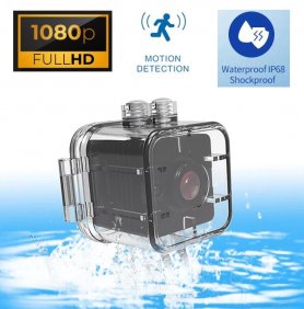 Kamera tindakan mini 2.5cm x 2.5cm saiz mikro - FULL HD 155° kalis air sehingga 30 meter