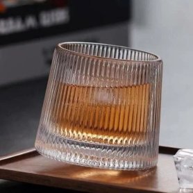 Vaso de whisky giratorio de 160 ml: vaso de whisky o bourbon elegante y único