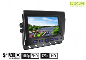 ​Reversing monitor 5" for car 2-CH, AHD/CVBS for 2 cameras + remote control