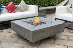 Mesa de fuego a gas - Chimenea de gas de hormigón para exterior para jardín / terraza lujosa moderna 106x106cm ONYXO