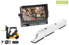 Kit sistema telecamera per carrello elevatore - telecamere di sicurezza wireless + monitor da 7" + batteria da 5200 mAh