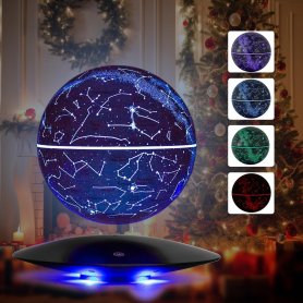 Levitating galaxy planet (star system) 360° - LED constellation lamp with magnetic base